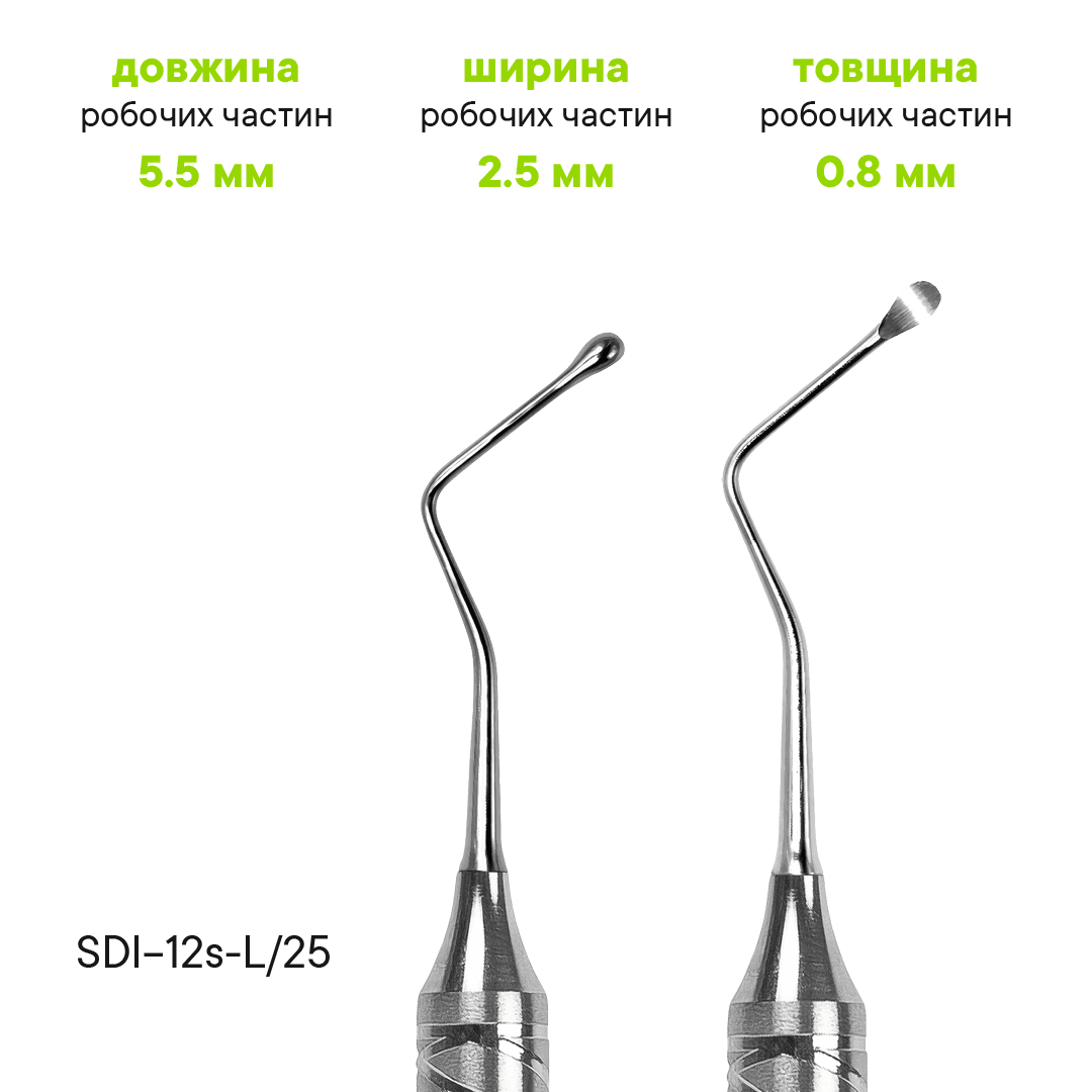Кюретажна ложка Lucas 2.5 мм SDI-12s-L/25 — зображення 2